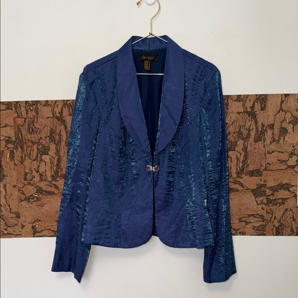 Stunning Vintage Shimmering Two Toned Dress Blazer Sapphire Blue by Oblique 💝